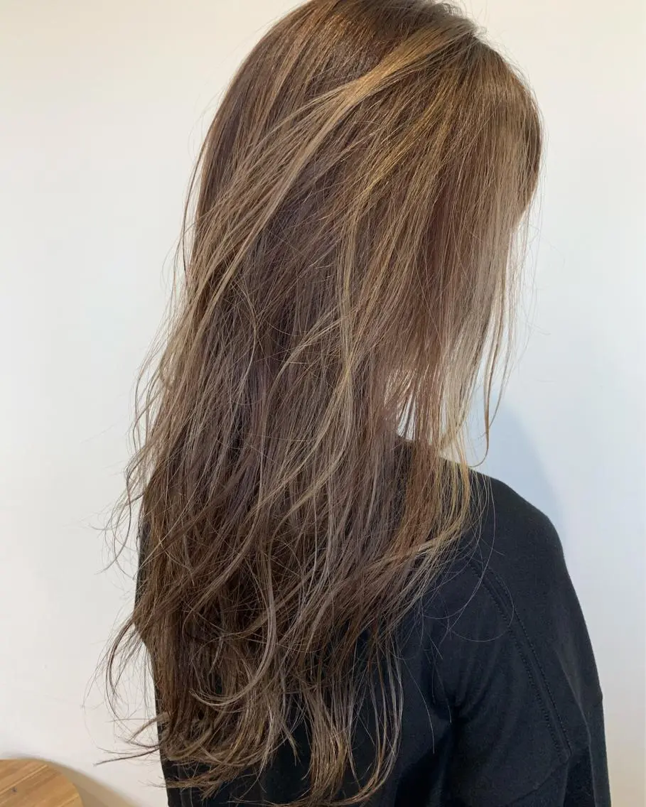 ロング カラー パーマ ヘアアレンジ メンズ キッズ ネイル マツエク・マツパ 柔らかな縮毛矯正 透明感カラー💫のヘアスタイル