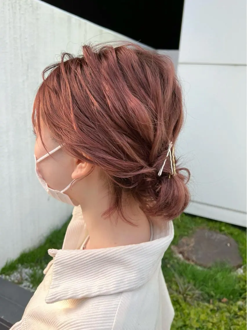 ショート ヘアアレンジ 谷町/Le'a /竹原しおなのヘアスタイル