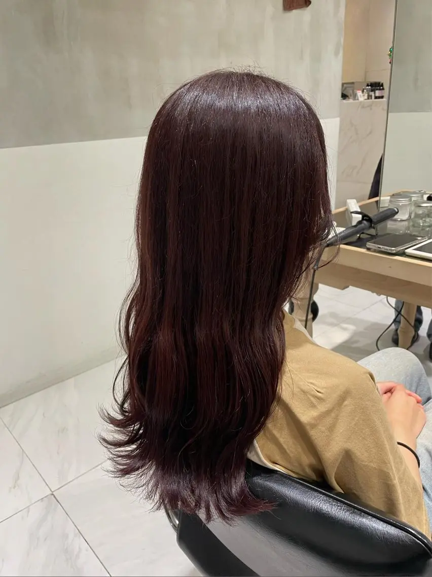 ロング ヘアカラー 似合わせカットカラー 💎モエのヘアスタイル