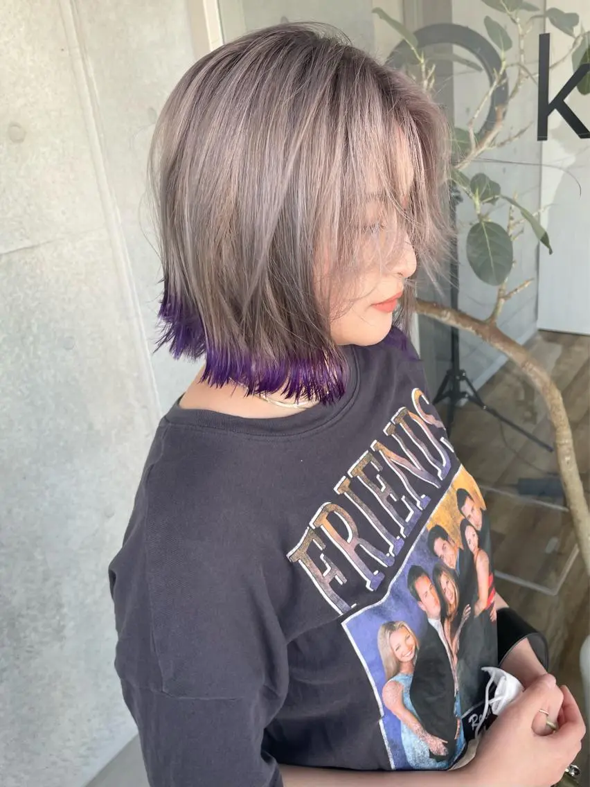 ミディアム カラー アッシュ ラベンダーカラー シルバー シルバーアッシュ 高円寺 utuwa🌟まなみのヘアスタイル