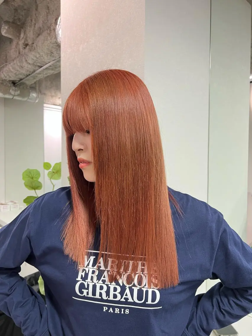 セミロング カラー ヘアカラー ハイトーン&髪質改善 &韓国エクステ🤎のヘアスタイル