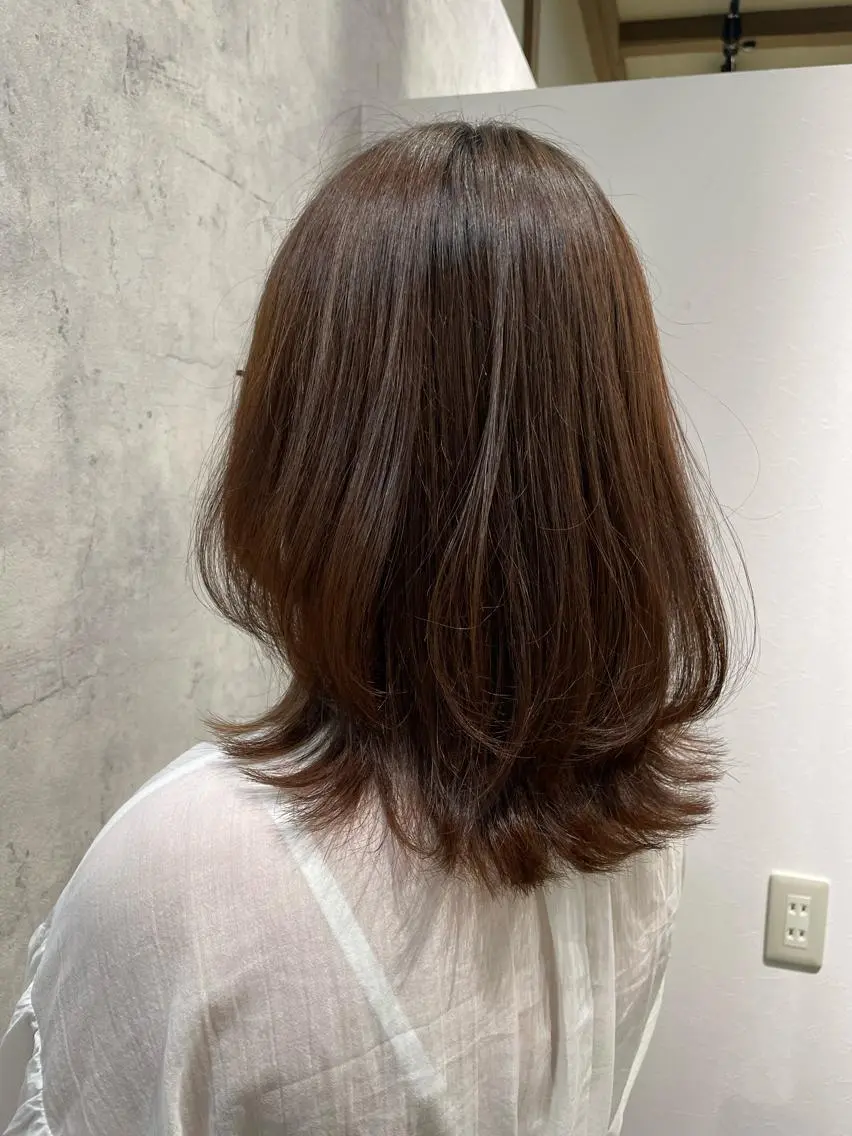 ミディアム レイヤーカット カット トリートメント 木村 真知子のヘアスタイル