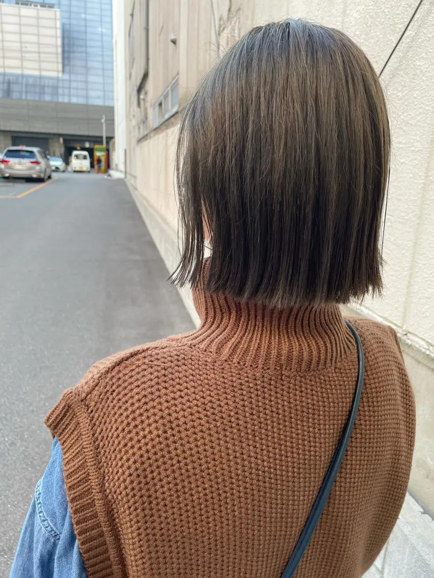 ミディアム カット ヘアカラー トリートメント ayane⭐️ボブ・ ショート・パーマのヘアスタイル