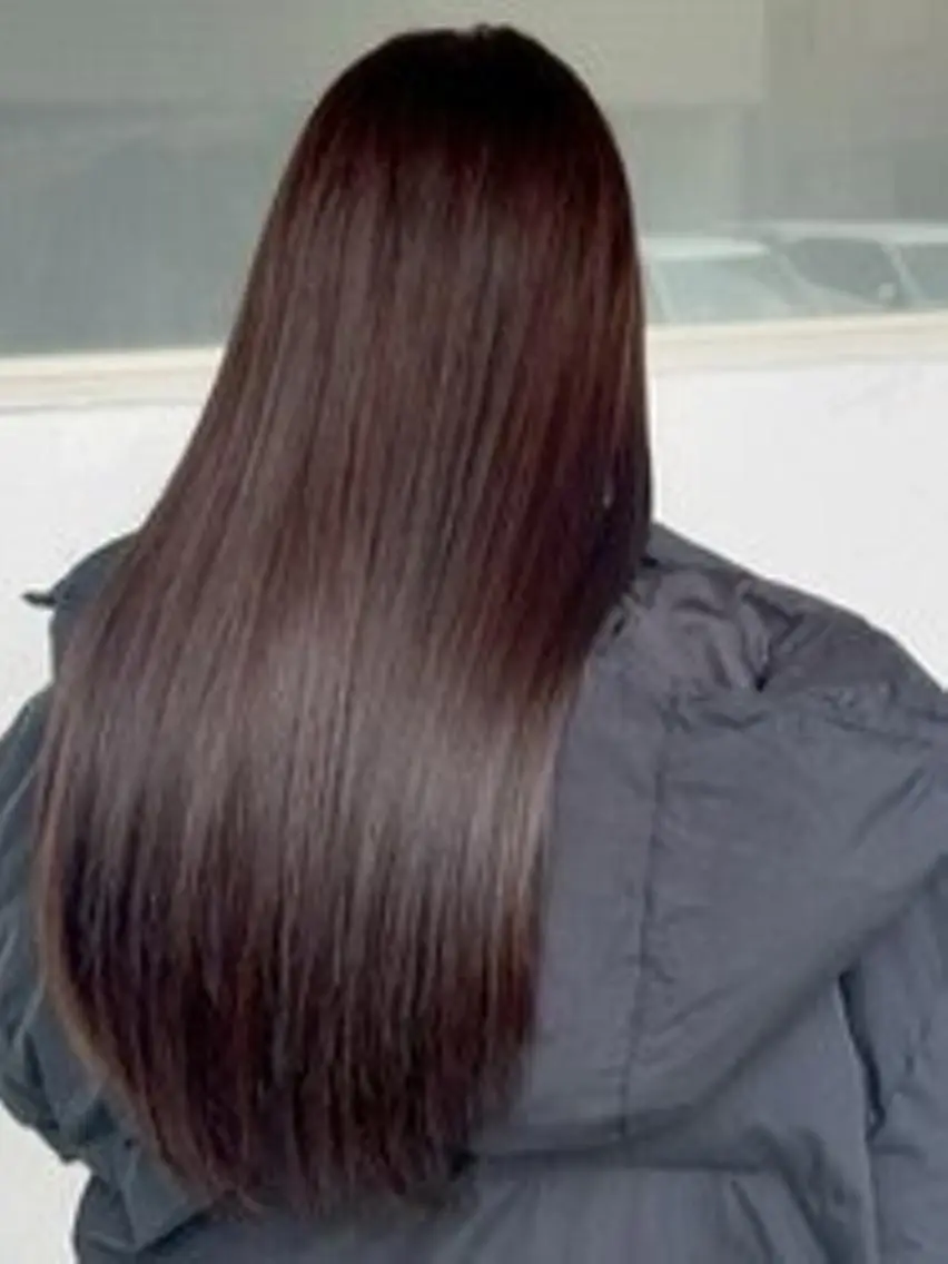ロング ヘアカラー 髪質改善カラー透明感 ダブルカラー幕田のヘアスタイル