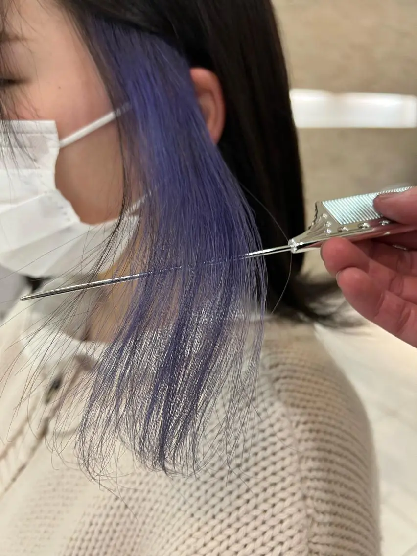 ショート カラー ブリーチ ブルーカラー ブルーラベンダー ラベンダーカラー 🔶似合わせセンター パート/ヤス🔶のヘアスタイル