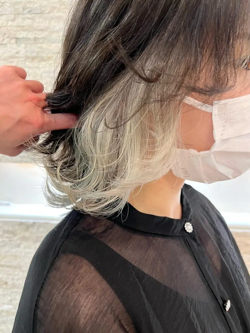ショート カラー ヘアアレンジ 黒髪 ブリーチ 🔶似合わせセンター パート/ヤス🔶のヘアスタイル