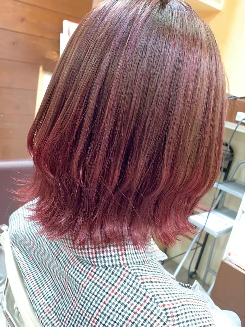 ミディアム ヘアカラー レイヤー/艶髪カラー 森本くるみのヘアスタイル