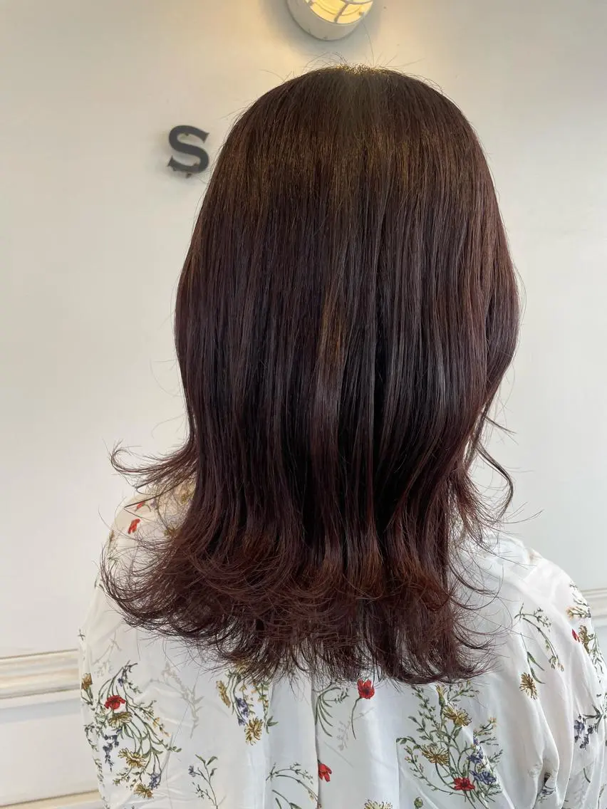 セミロング ヘアカラー SARA古賀店 かすみ🐬🩵のヘアスタイル