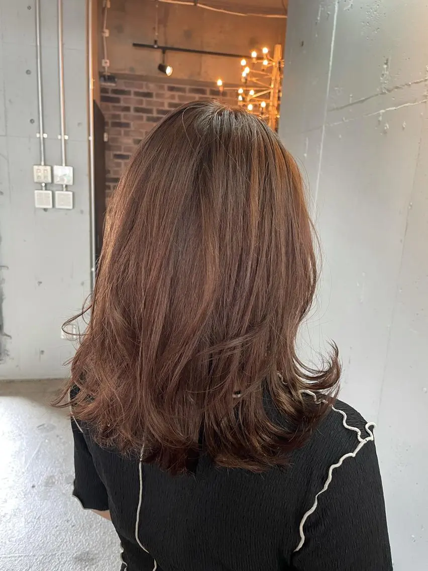 セミロング カラー ハイトーンカラー 🍀アレンジ簡単ヘア ☘️石田万里奈🍀のヘアスタイル
