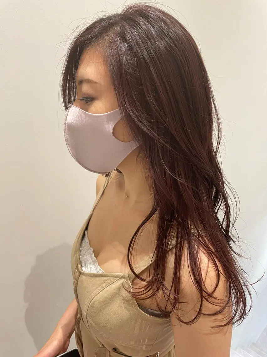 ロング カラー ピンクカラー カット ヘアカラー 狩野 羅夢のヘアスタイル