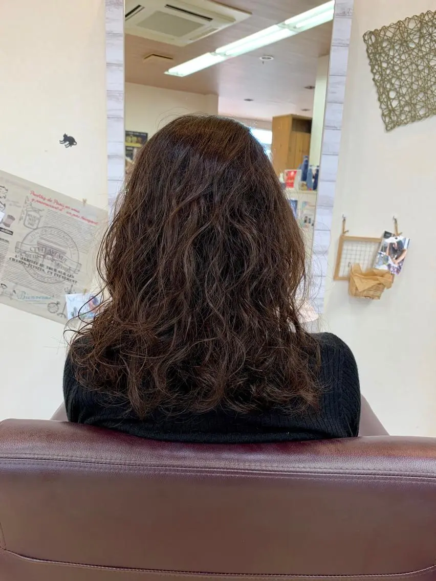 セミロング パーマ セミロングパーマ トリートメント カット パーマ 加藤 産休につき8月末までのヘアスタイル