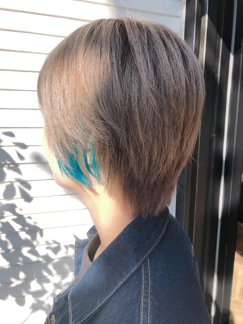 ショート カット パーマ トリートメント ハイトーン/カラー/ 用賀/稲若健太郎のヘアスタイル