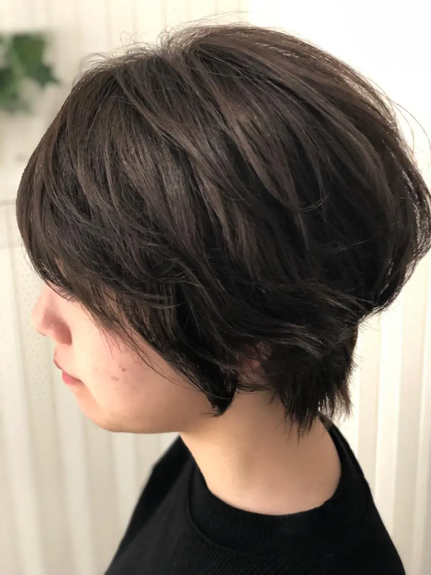 ショート カラー パーマ ショートヘア ✨髪質改善ストレート ×ミニボブ✨萩原 翼のヘアスタイル
