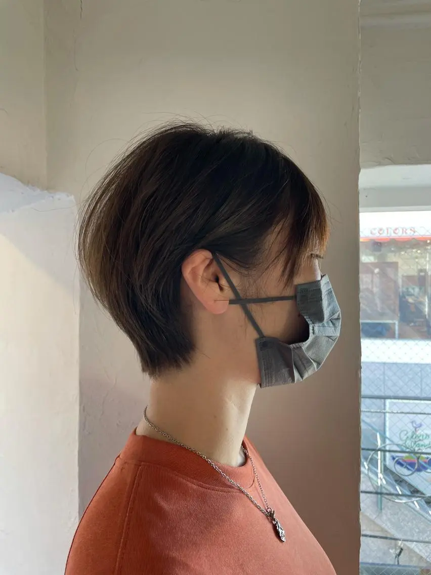 ショート カラー くびれヘア ショートヘア カット ヘアカラー トリートメント ショート/韓国ヘア Moto✂︎のヘアスタイル