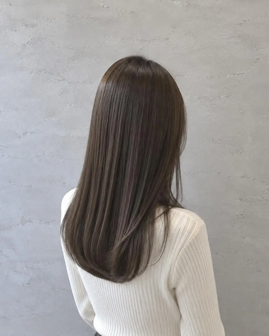 ロング カラー ブラウンカラー ダークブラウン 縮毛矯正 脇田 麗乃のヘアスタイル