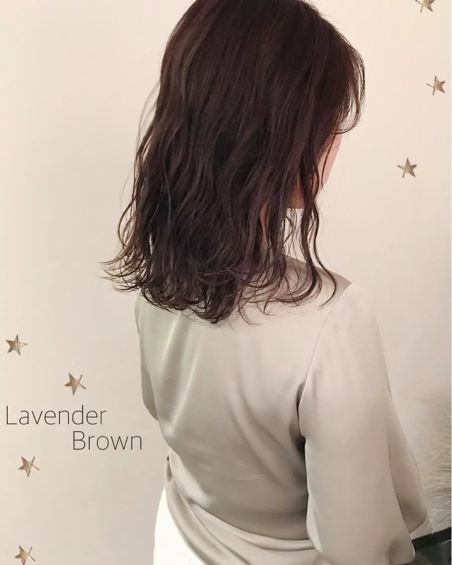 ミディアム カラー カット ヘアカラー 市川 千夏のヘアスタイル
