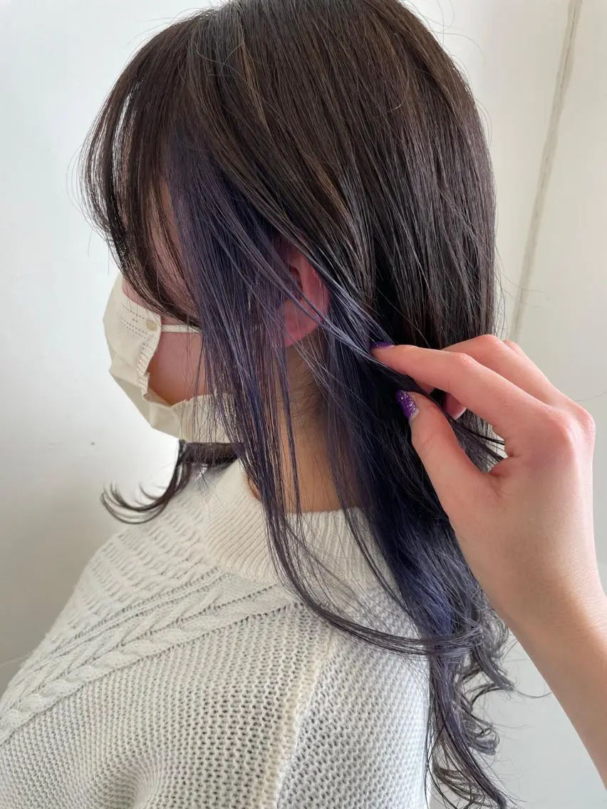ロング カラー ラベンダーカラー シルバー ヘアカラー トリートメント ヘアセット 韓国/インナーカラー 🍑YUI🍑のヘアスタイル