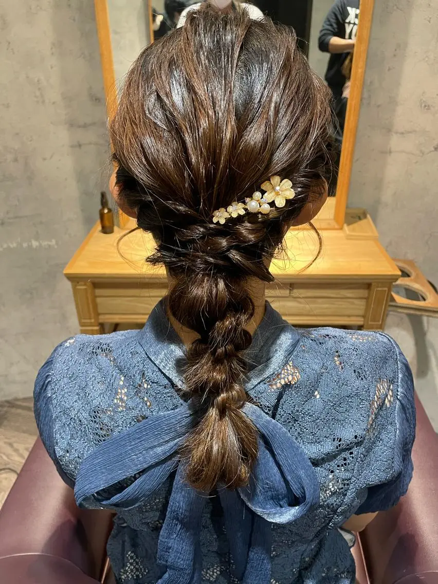 セミロング ヘアセット 🦄艶カラー×韓国 NANA💎🐬のヘアスタイル