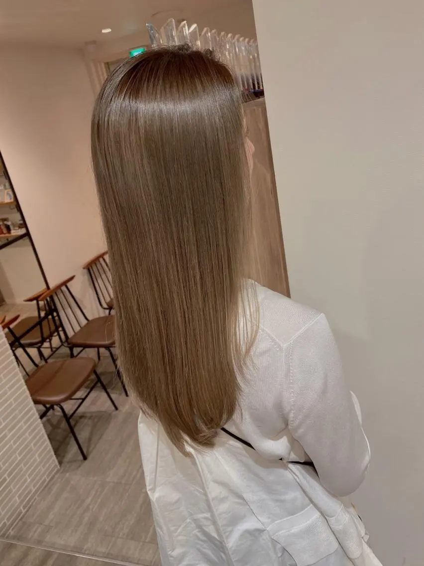 ロング カラー 髪質改善カラー韓国風 レイヤーtudaのヘアスタイル