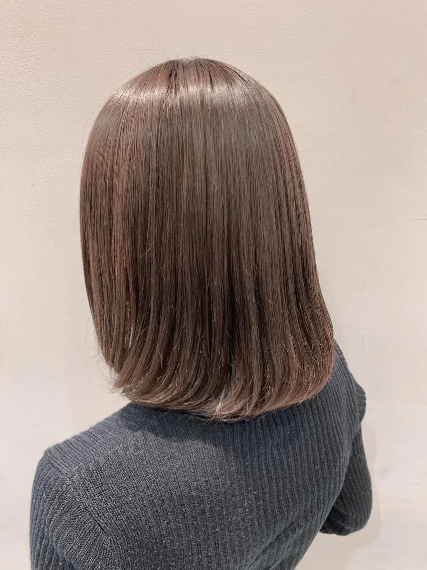 ミディアム カラー グレージュ オレンジ ヘアカラー トリートメント 🦖鶴岡 香純🦖のヘアスタイル
