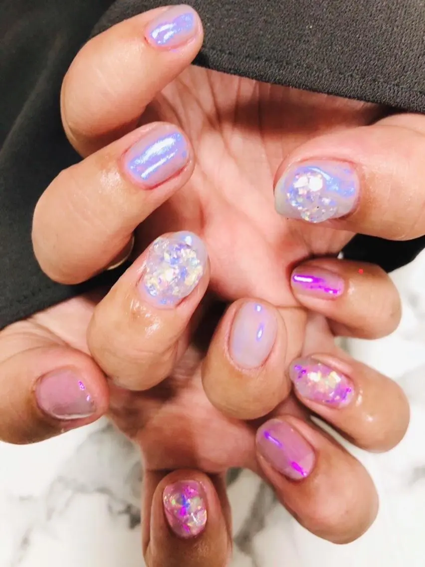 ネイル 氷ネイル・うるうるネイル k.nail #ksmのネイルデザイン