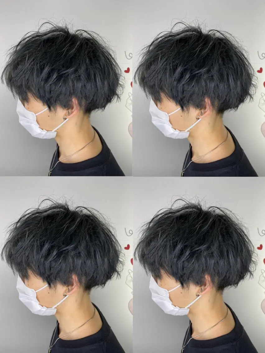 ショート カラー パーマ ヘアアレンジ メンズ カット ヘアカラー 🔥メンズパーマ 特化 渡辺一翔のヘアスタイル