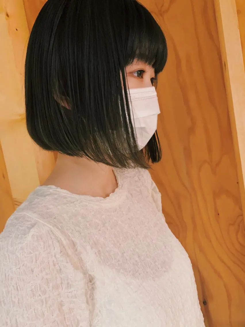 ミディアム カラー ワンレンボブ ボブ tension 【テンション】のヘアスタイル
