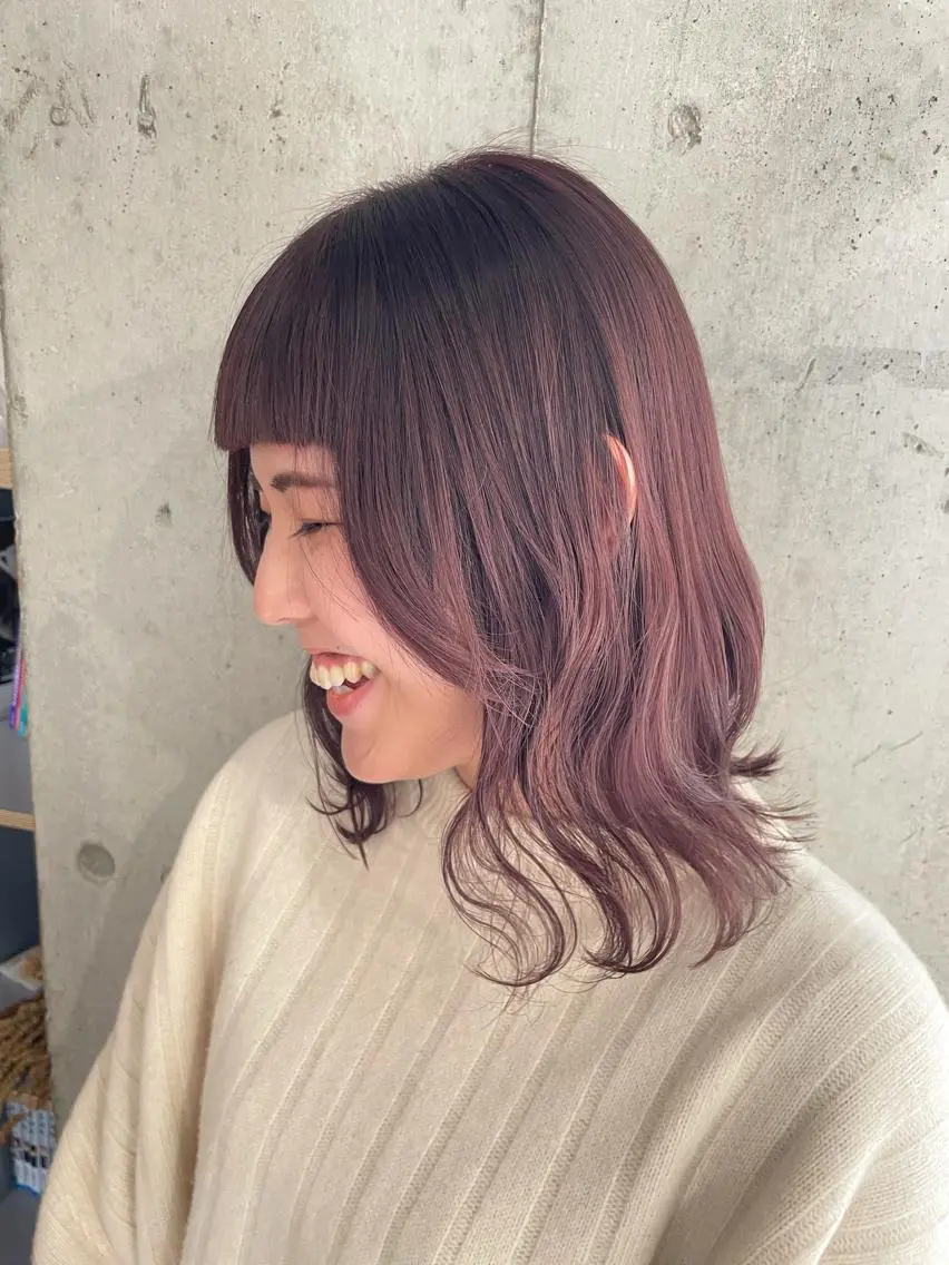 セミロング カラー SHOTO ハイトー ン/ブロンドカラーのヘアスタイル