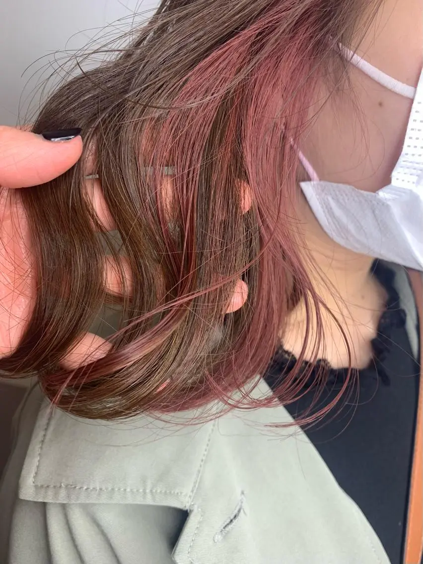 セミロング カラー ヘアアレンジ ヘアカラー トリートメント ヘアセット 🎀暖色カラー🎀 ♡yurika♡のヘアスタイル