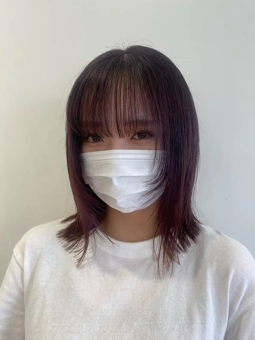 ミディアム パープルカラー 薄暮 マツイ レンのヘアスタイル