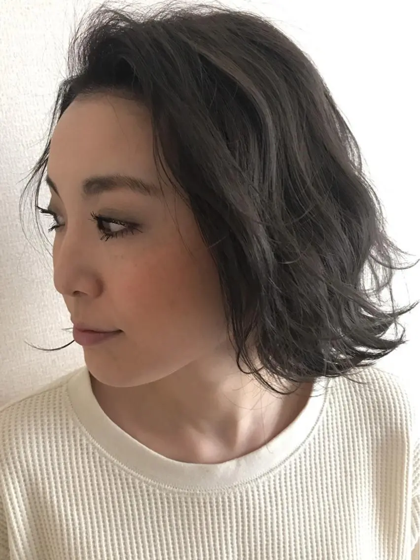 ミディアム 嶋崎 啓人のヘアスタイル