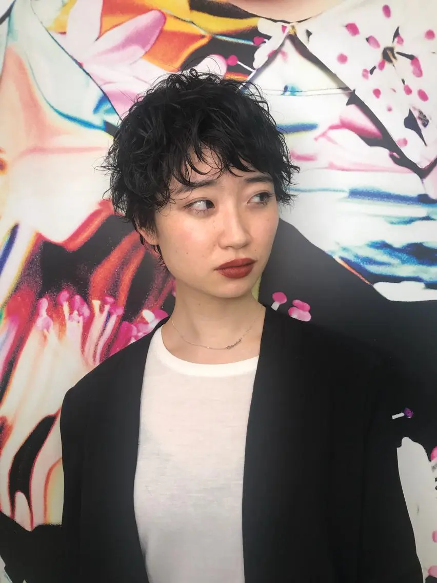 ショート パーマ くせ毛 苅北 泰輔のヘアスタイル