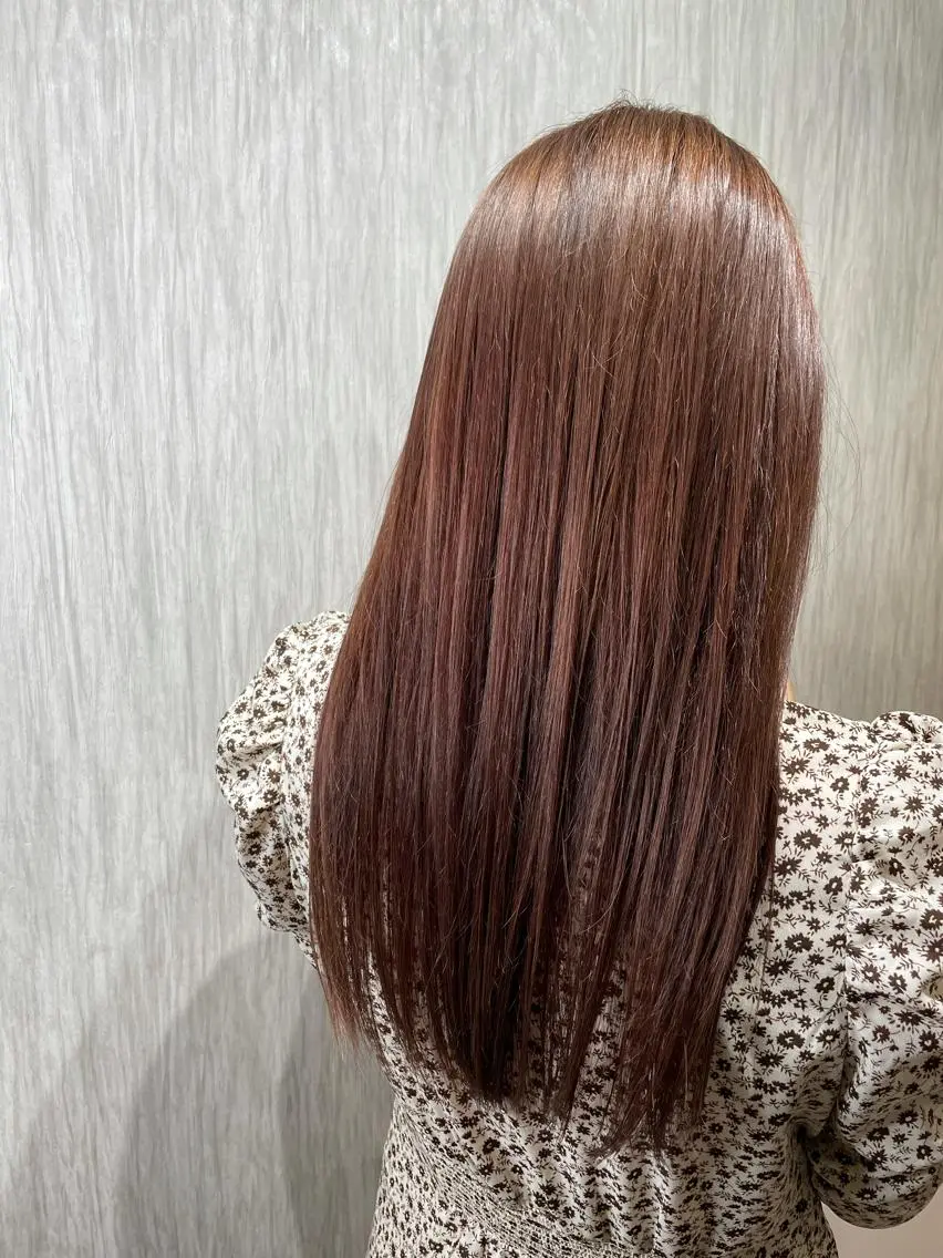 ロング カラー ベージュカラー ピンクカラー ピンクベージュ カット ヘアカラー トリートメント newiGRANDE 🌈萩原聖也のヘアスタイル