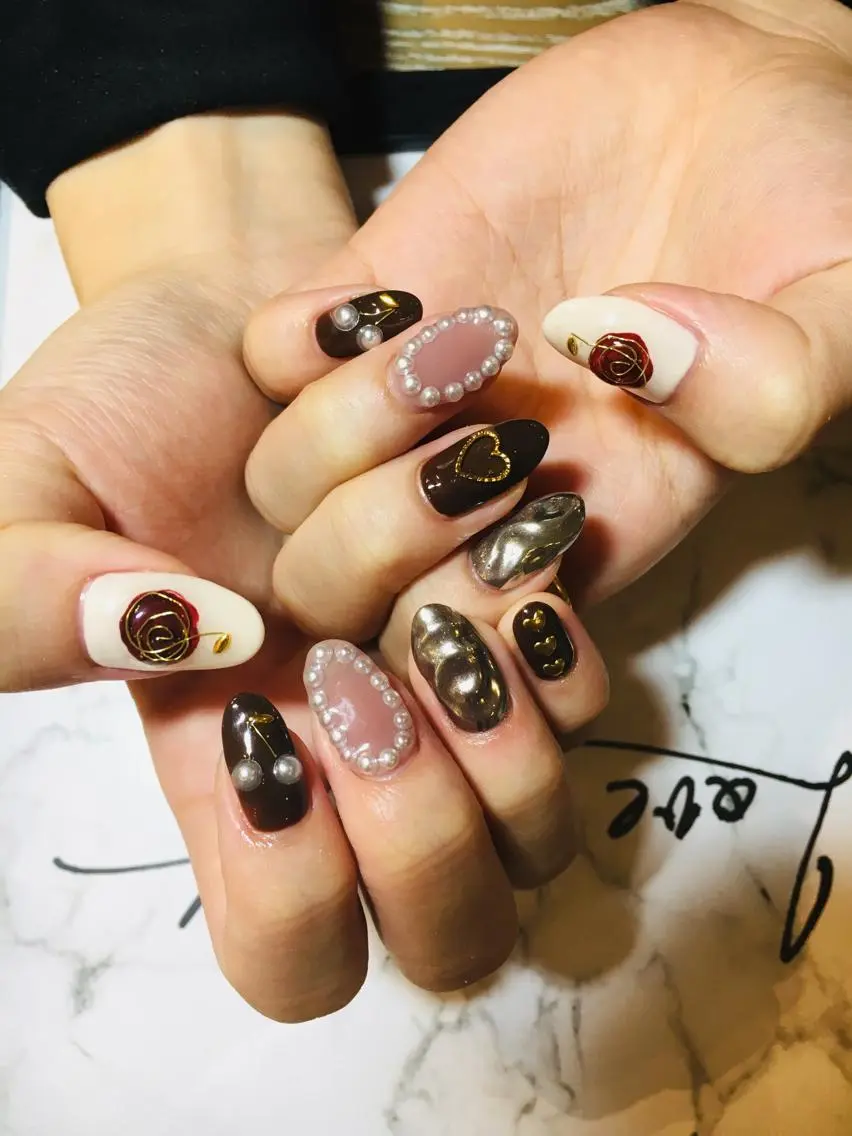 ネイル 持ち込み ハンドネイル LOVE NAIL 💕Sonoのネイルデザイン