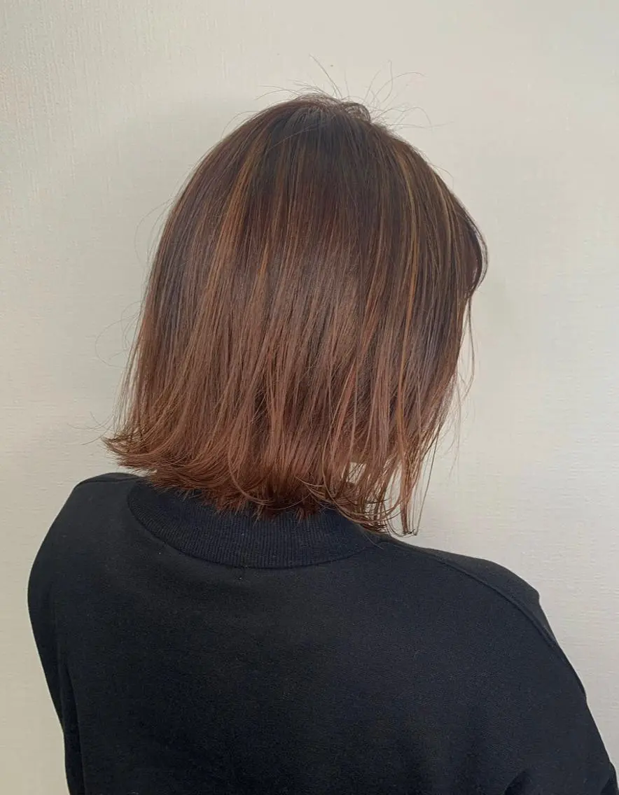 ミディアム カラー ヘアカラー 袴田 伊代のヘアスタイル