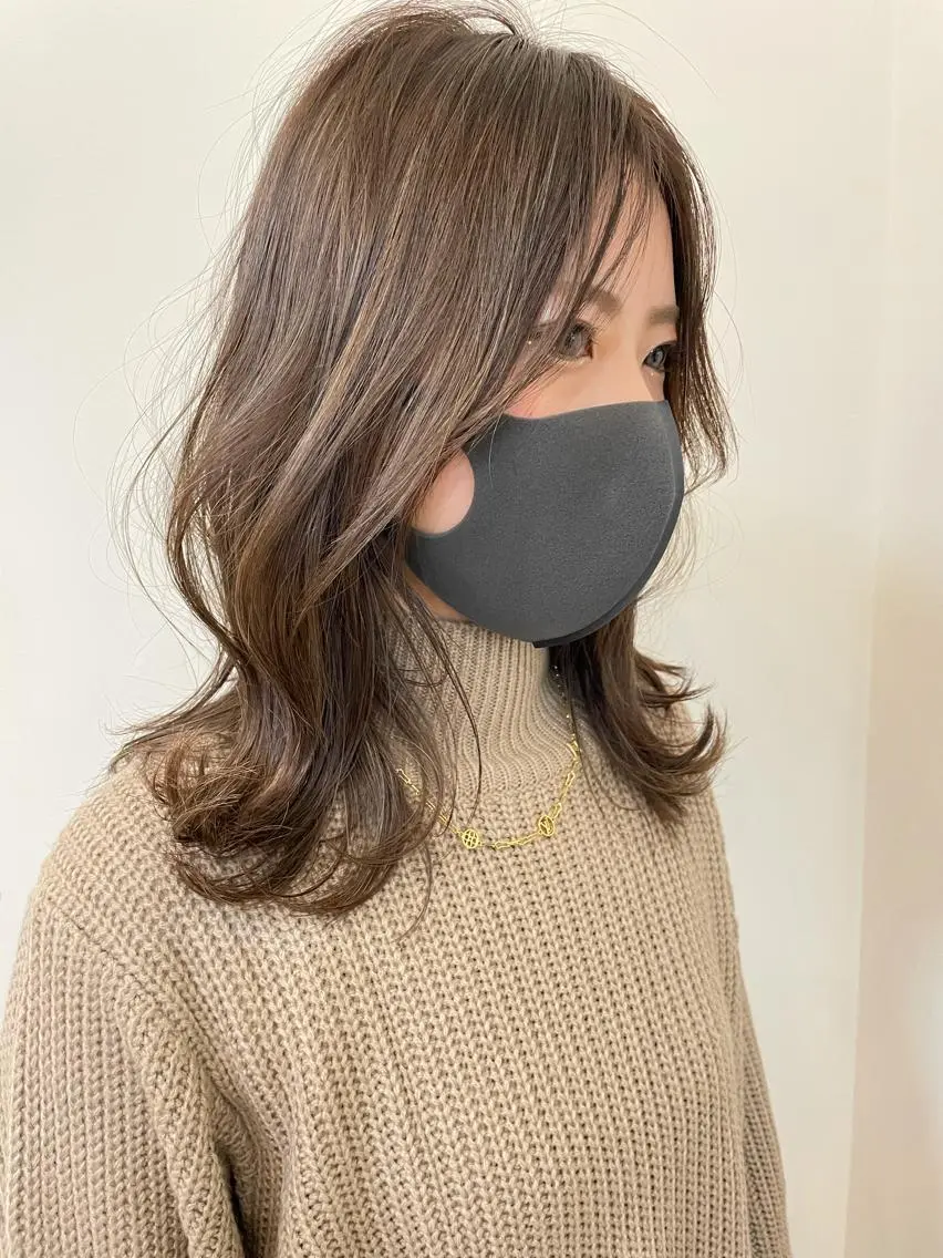 セミロング くびれヘア 顔周りカット 韓国風ヘア レイヤーカット 中里 千尋 /撮影モデル募集のヘアスタイル