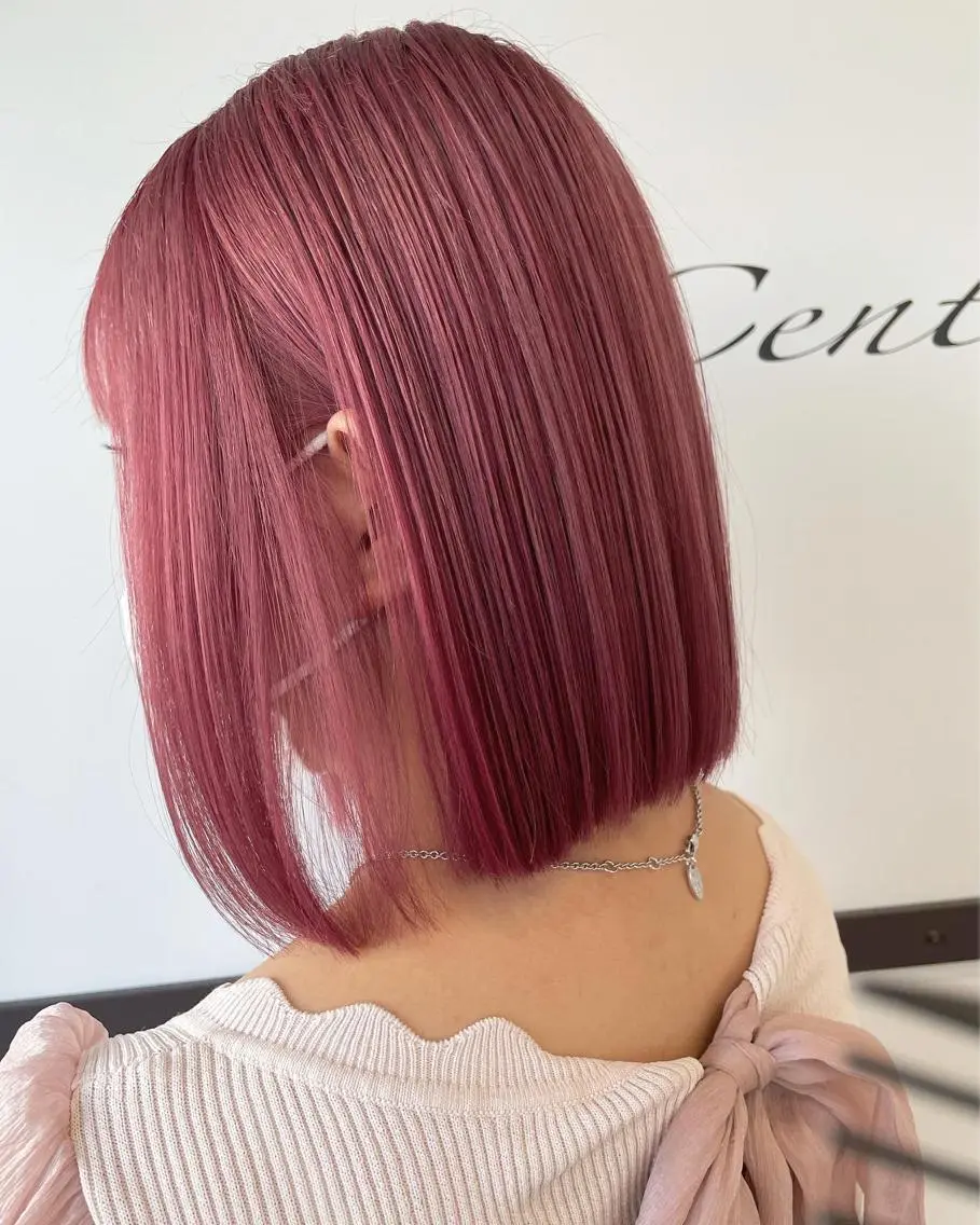ミディアム カラー アッシュ ケアカラー ピンクカラー ボブ 外国人風カラー ヘアカラー トリートメント 河合秀明/ショート /ボブ/レイヤーのヘアスタイル