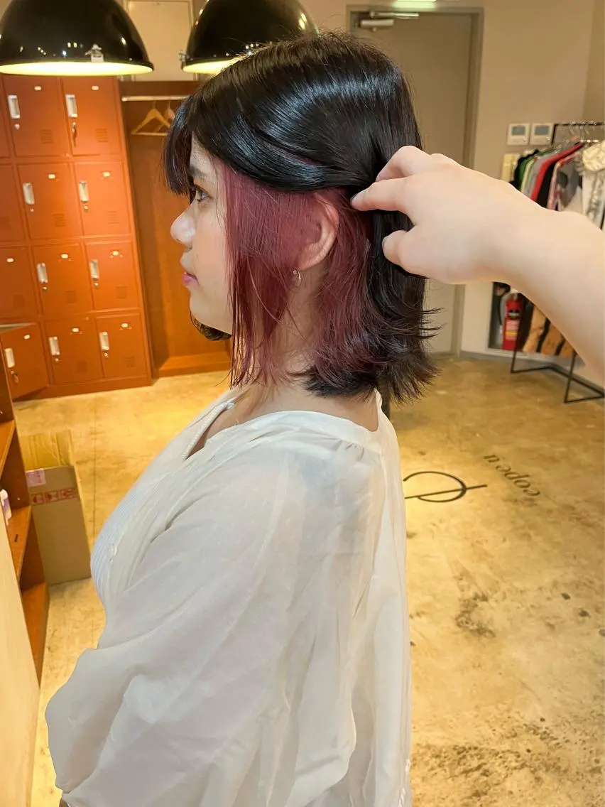ミディアム カラー ブリーチ ピンクカラー 🩷ハイトーン透明感 レイヤー🩷ユリカのヘアスタイル