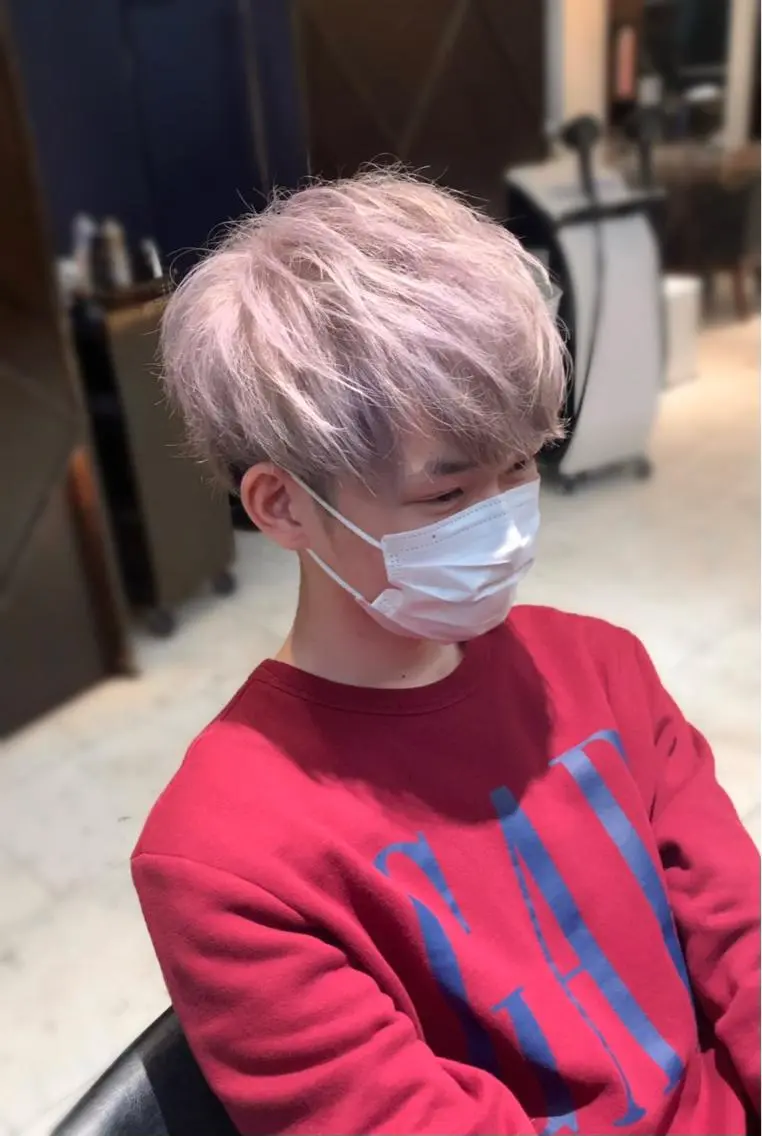 カラー メンズ ピンクカラー カット ヘアカラー トリートメント メンズ専門 井藤 雅也のヘアスタイル