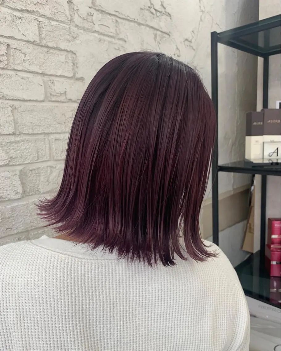 ミディアム カラー カシス ダブルカラー ピンクカラー ハイライトカラー＆ ダブルカラー　田口のヘアスタイル