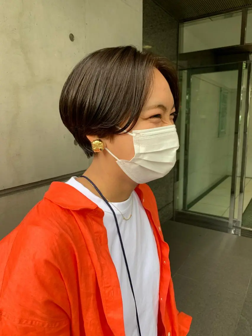 ショート カット 縮毛矯正 大角 実希のヘアスタイル