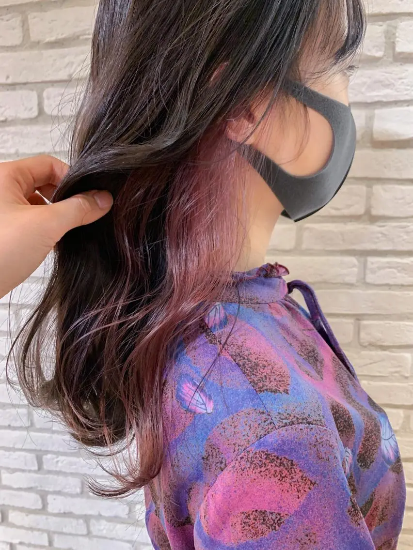 ミディアム カラー ヘアアレンジ ヘアカラー トリートメント yuka .のヘアスタイル
