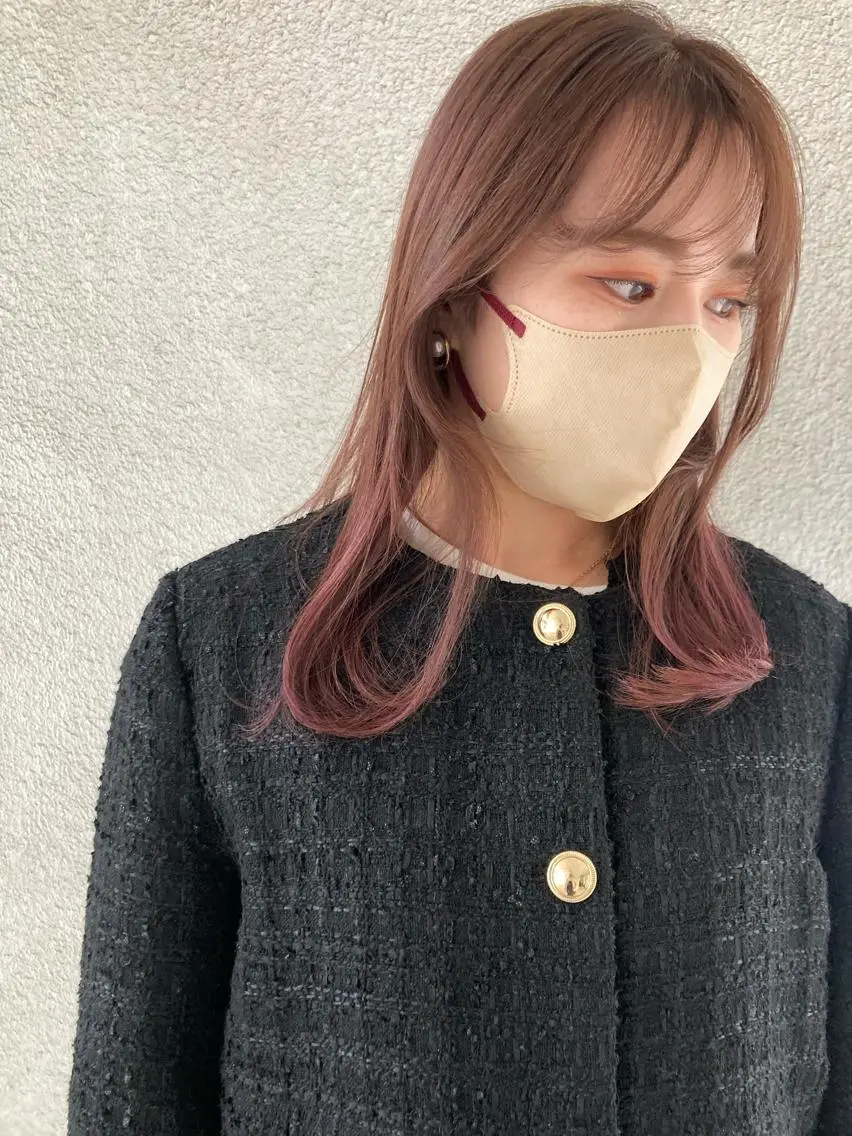 セミロング カラー ベージュカラー グラデーションカラー ピンクカラー ヘアカラー お洒落ベージュ🤎 代官山shibukiのヘアスタイル