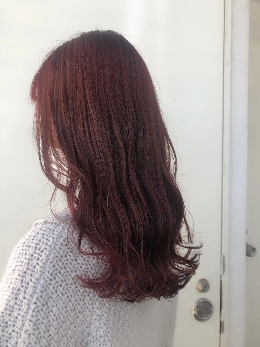 セミロング カラー ブリーチ ブリーチなしカラー カット ヘアカラー トリートメント 韓国🇰🇷レイヤー 映える顔周り🩷のヘアスタイル