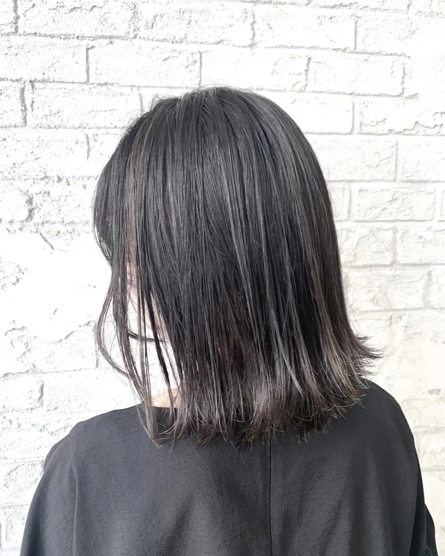 ミディアム カラー グレージュ ハイライトカラー ハイライト ハイライトカラー＆ ダブルカラー　田口のヘアスタイル