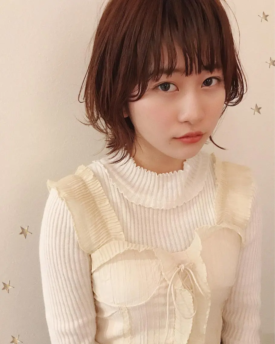 ミディアム カラー カット ヘアカラー 市川 千夏のヘアスタイル
