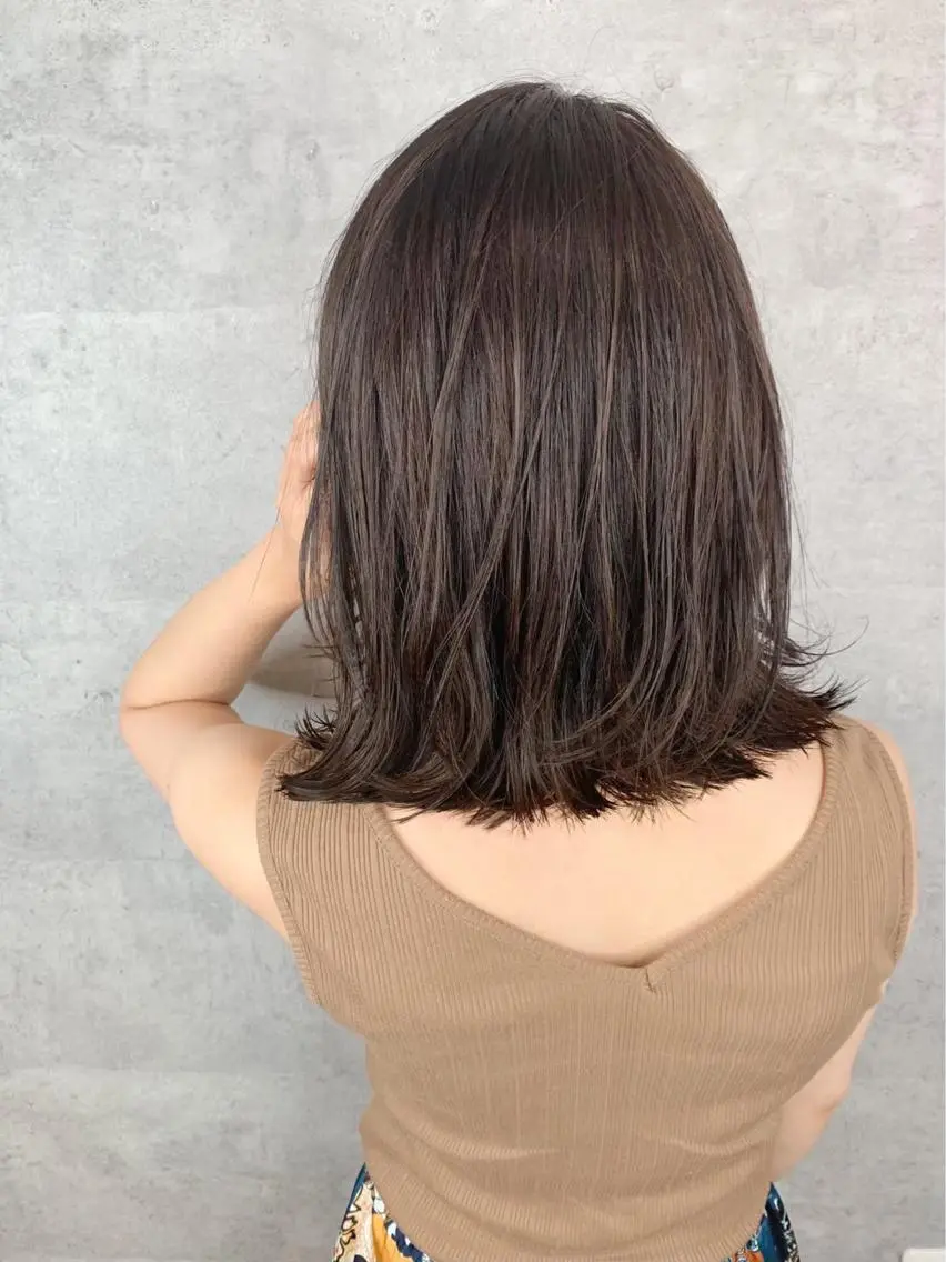 ミディアム カラー 髪質改善/ウスイ アイキ/_WHITEのヘアスタイル
