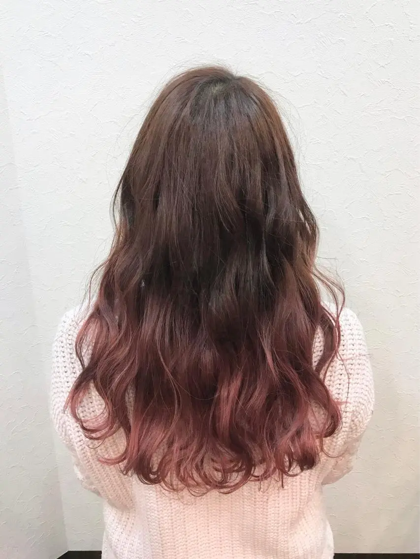 ロング カラー 色落ちまでキレイに！ ！女性サロンのヘアスタイル
