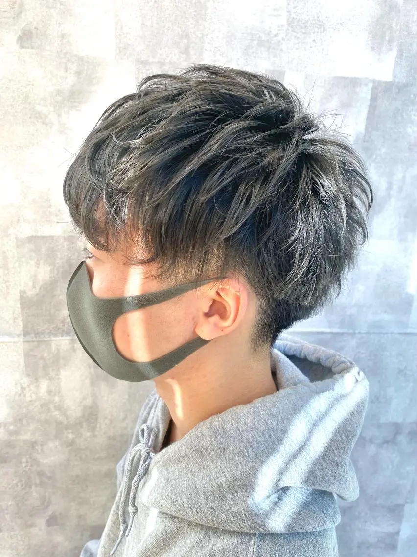 ショート メンズ カット 【𝐀𝐬𝐡大森】 石崎竜祐のヘアスタイル