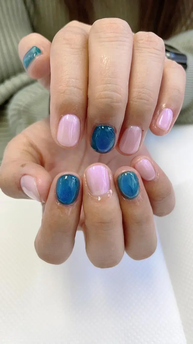 ネイル 氷ネイル・うるうるネイル むねいる nail salonのネイルデザイン